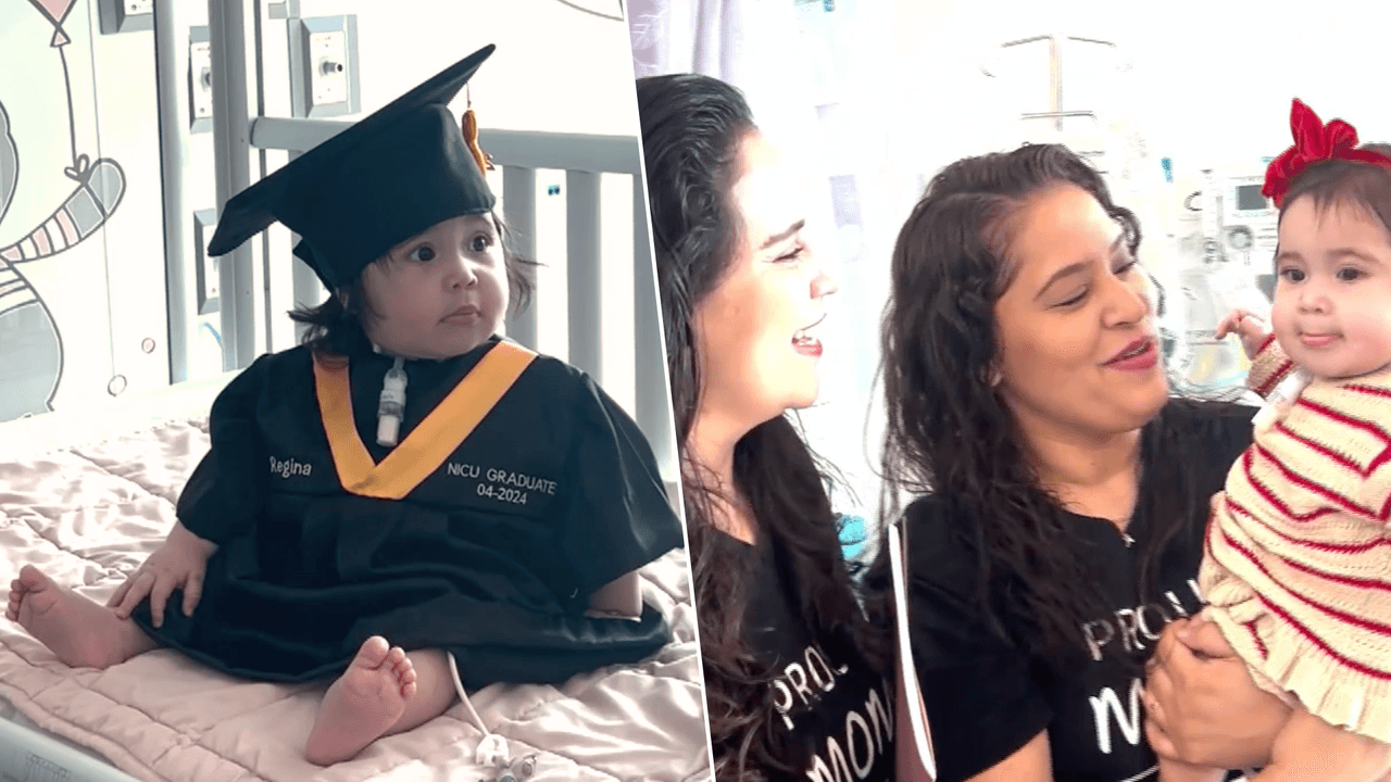 Una bebé estuvo internada en el hospital varios meses. Sus madres ya la pueden llevar a casa