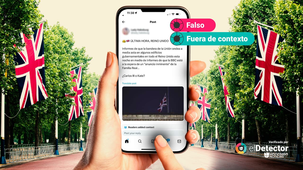 Esa bandera británica a media asta no se izó recientemente a la espera de un “anuncio inminente” de la familia real: la imagen es de 2022