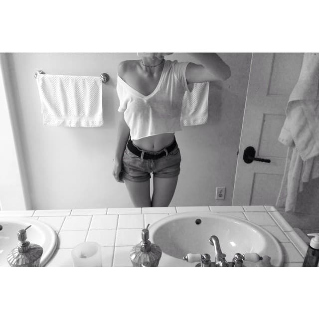 Presumiendo su envidiable figura.