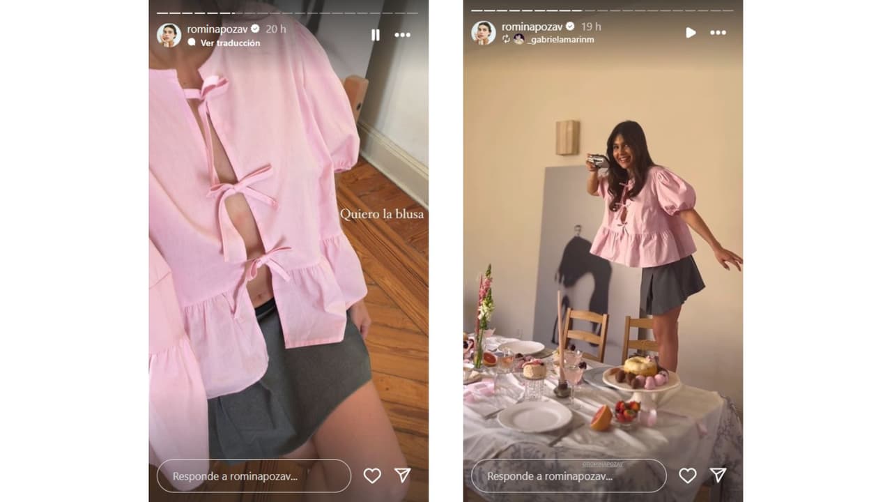 Romina Poza con 'outfit coquette'.