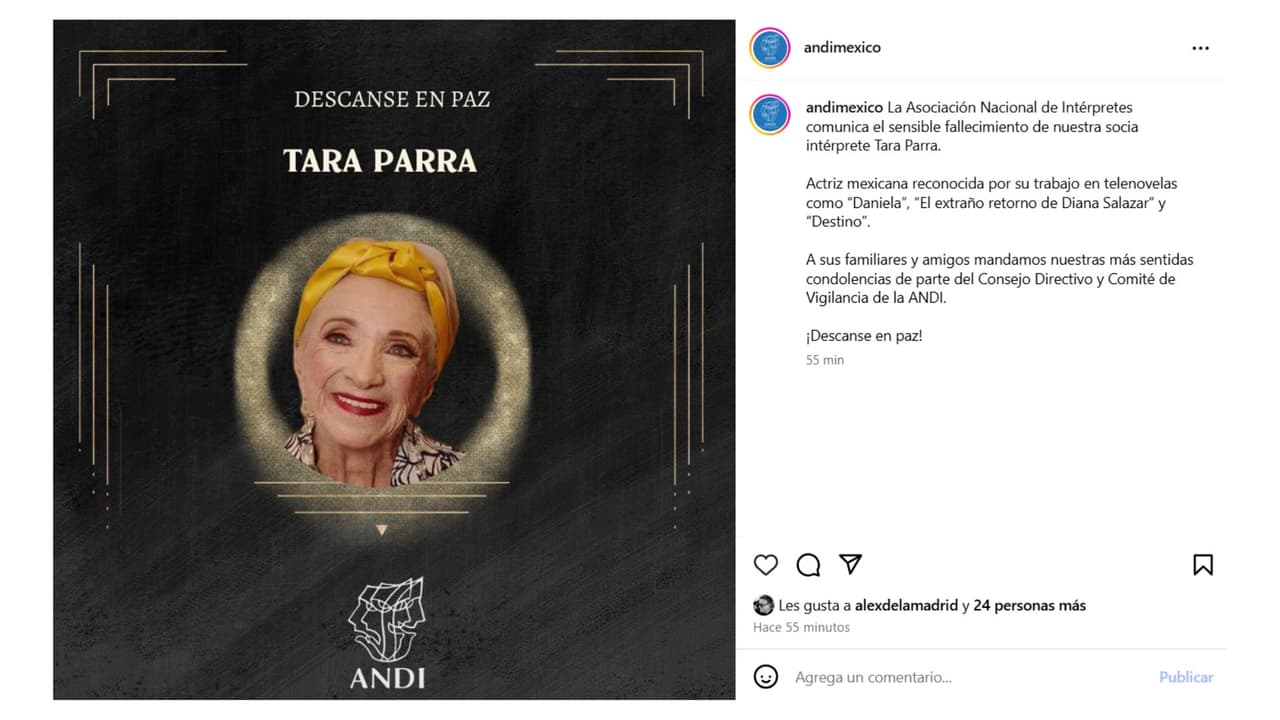 Tara Parra falleció a los 93 años.