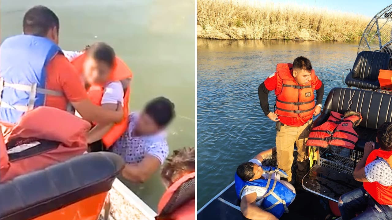 Mujer inmigrante embarazada es rescatada tras quedar atrapada en el Río Bravo