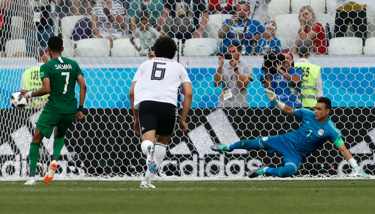 90.- Salman El-Farah (Arabia Saudita) al minuto 45 (penalti). Egipto 1-1 Arabia Saudita.