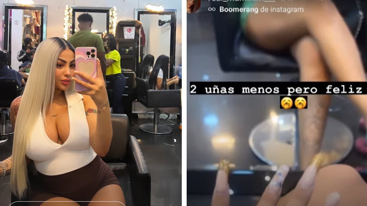 Yailin publicó que estaba en un salón de belleza. Por su parte, su hermana Mami Kim informó que perdió dos uñas.