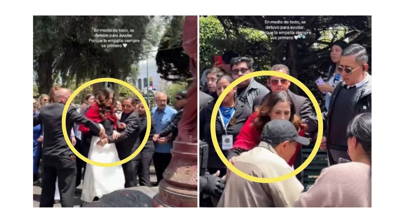 Fátima Bosch rompe protocolo en Ecuador.