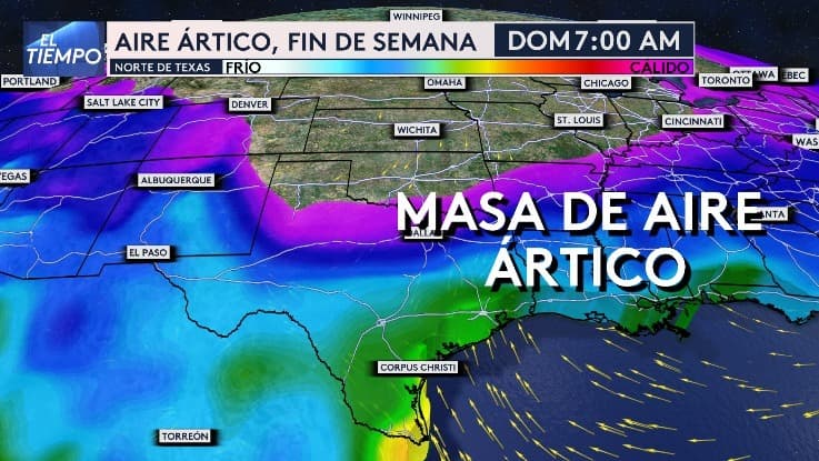 El norte y centro de Texas tendrán temperaturas gélidas y por unas 80 horas bajo el punto de congelación por el 
<b>paso de <a href="https://www.univision.com/local/dallas-kuvn/frio-temperaturas-gelidas-aire-artico-dallas-fort-worth" target="_blank">una masa de aire ártico. </a></b>