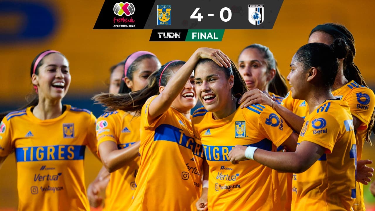 Tigres logra su primer triunfo del Apertura 2022 goleando al Querétaro 