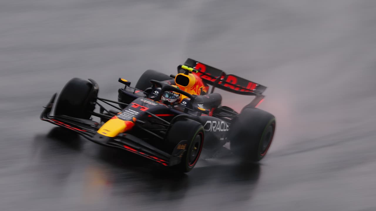 Error de Checo Pérez en la lluvia le impide buen lugar en primer sprint de la F1