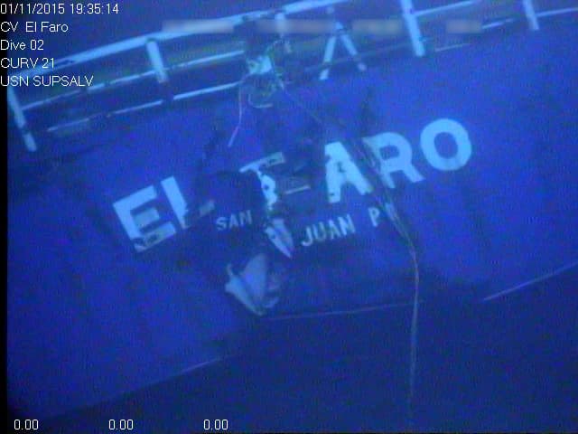 Difunden imágenes de El Faro, el carguero que se hundió en octubre