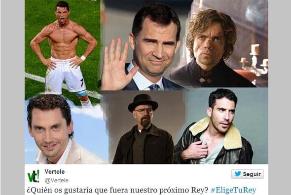 Este collage fue publicado bajo el hashtag #EligeTuRey. (Imagen tomada de las redes sociales)