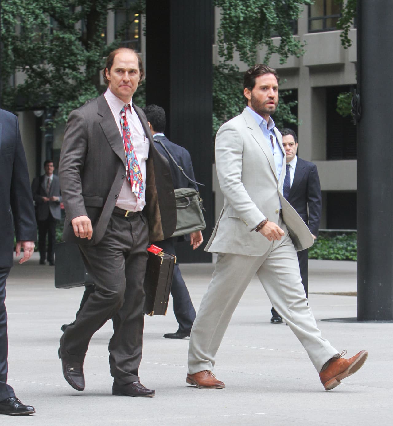 Matthew en acción en el set de la película.