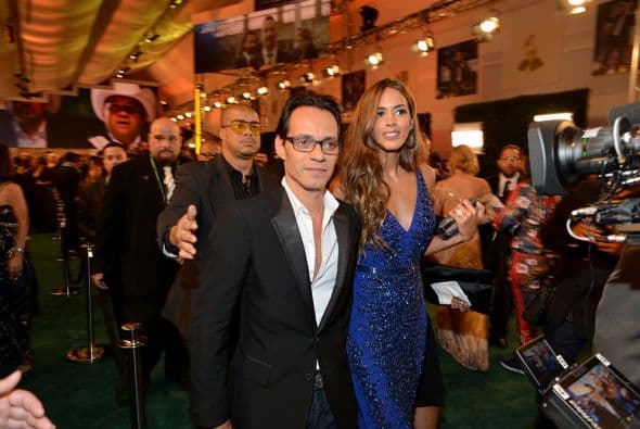 Marc Anthony y Shannon de Lima. Muchos aprovecharon para gritar su amor a los cuatro vientos. Así lo hicieron estas parejitas que no se despegaron en la alfombra verde de Latin GRAMMY.