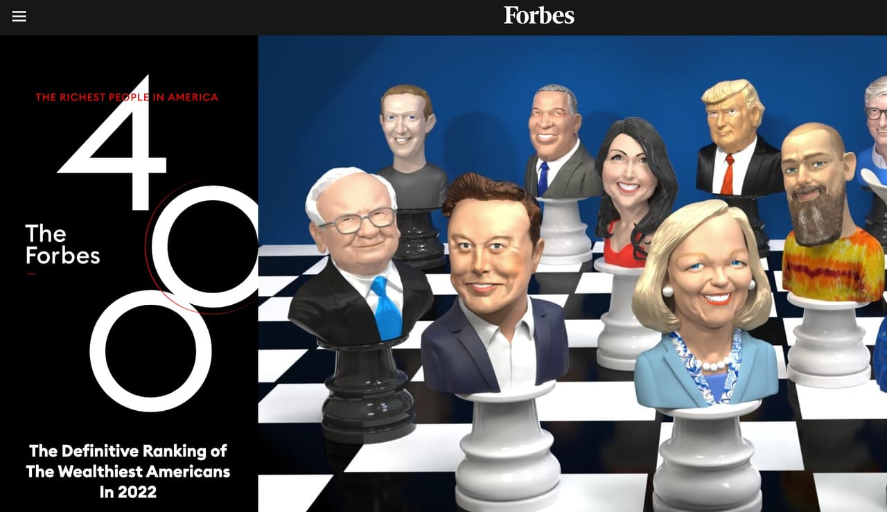 Como es costumbre, la revista
<a href="https://www.forbes.com/forbes-400/" target="_blank">Forbes</a> publicó la lista de las personas más ricas de Estados Unidos en el 2022.