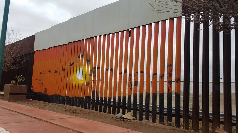 Un tramo de la barda fronteriza desde el lado estadounidense.