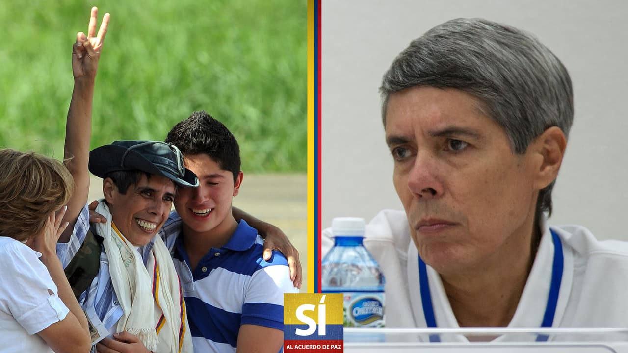 El exgobernador el día de su liberación (2009) y durante las discusiones del acuerdo de paz en La Habana (2014).