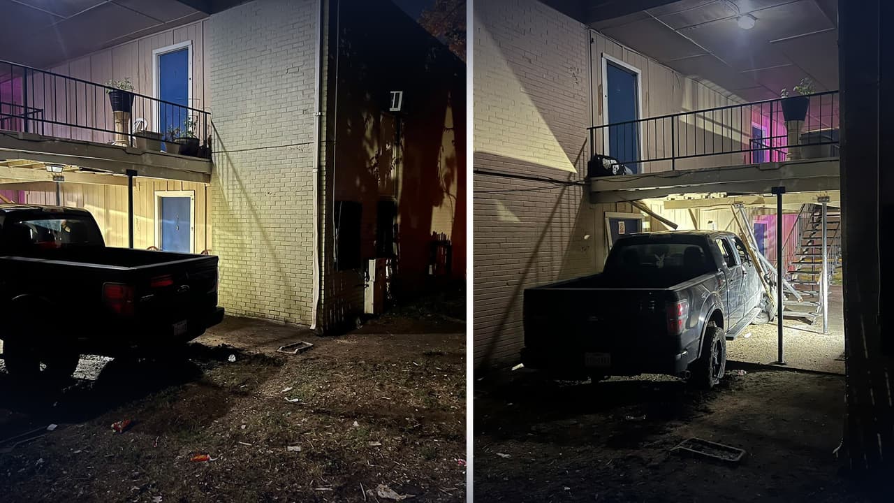 Camioneta se impacta contra edificio de apartamentos en Fort Worth
