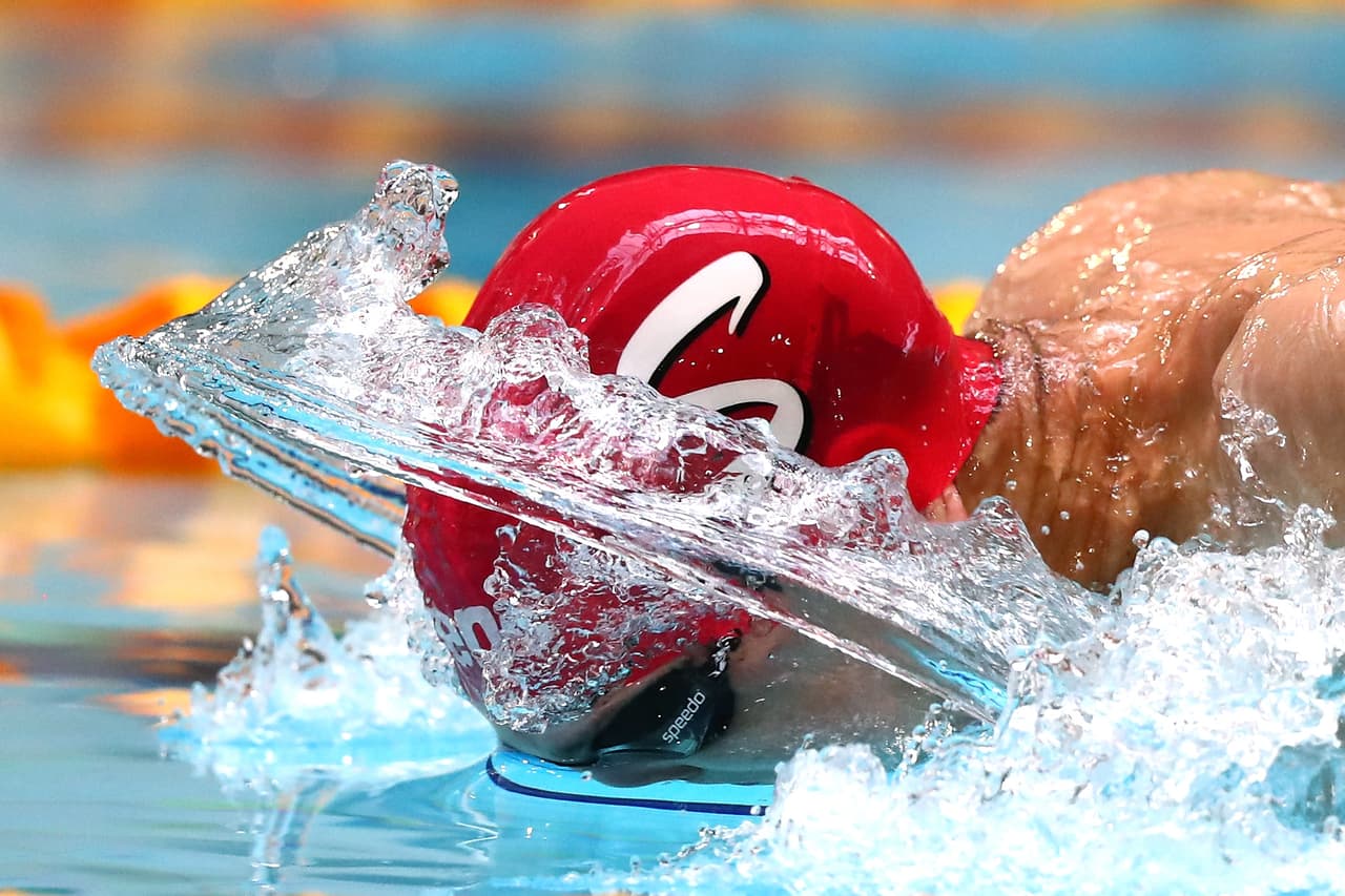 Los detalles en la competencia de natación quedan expuestos gracias a la fotografía. Esta imagen de la competencia de 400 metros individual del Campeonato británico de natación es un claro ejemplo.