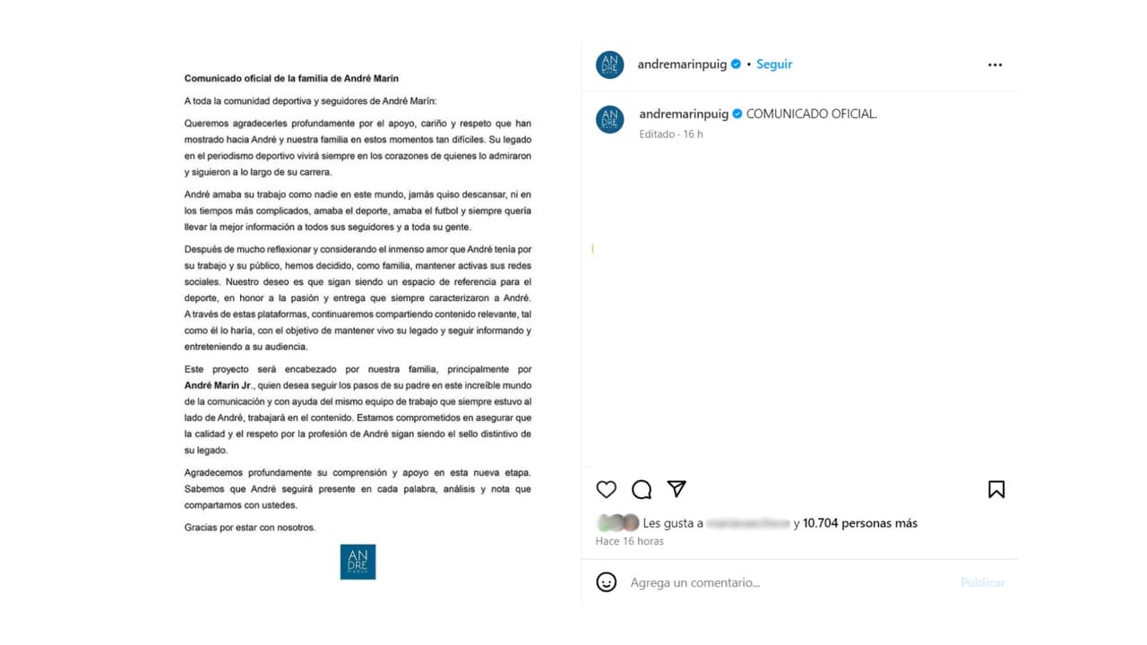 Hijo de André Marín continuará con su legado en el deporte.