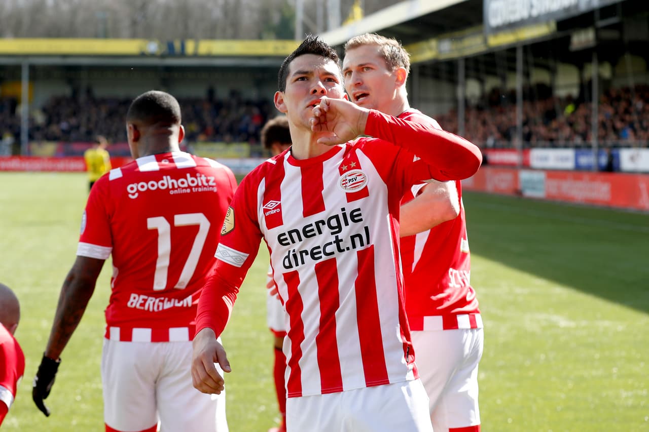 El mexicano Hirving Lozano anotó al minuto 41 del segundo tiempo el gol del 1-0 de PSV Eindhoven en su visita al VVV-Venlo en la Jornada 26 de la Eredivisie, donde es líder con 67 puntos.