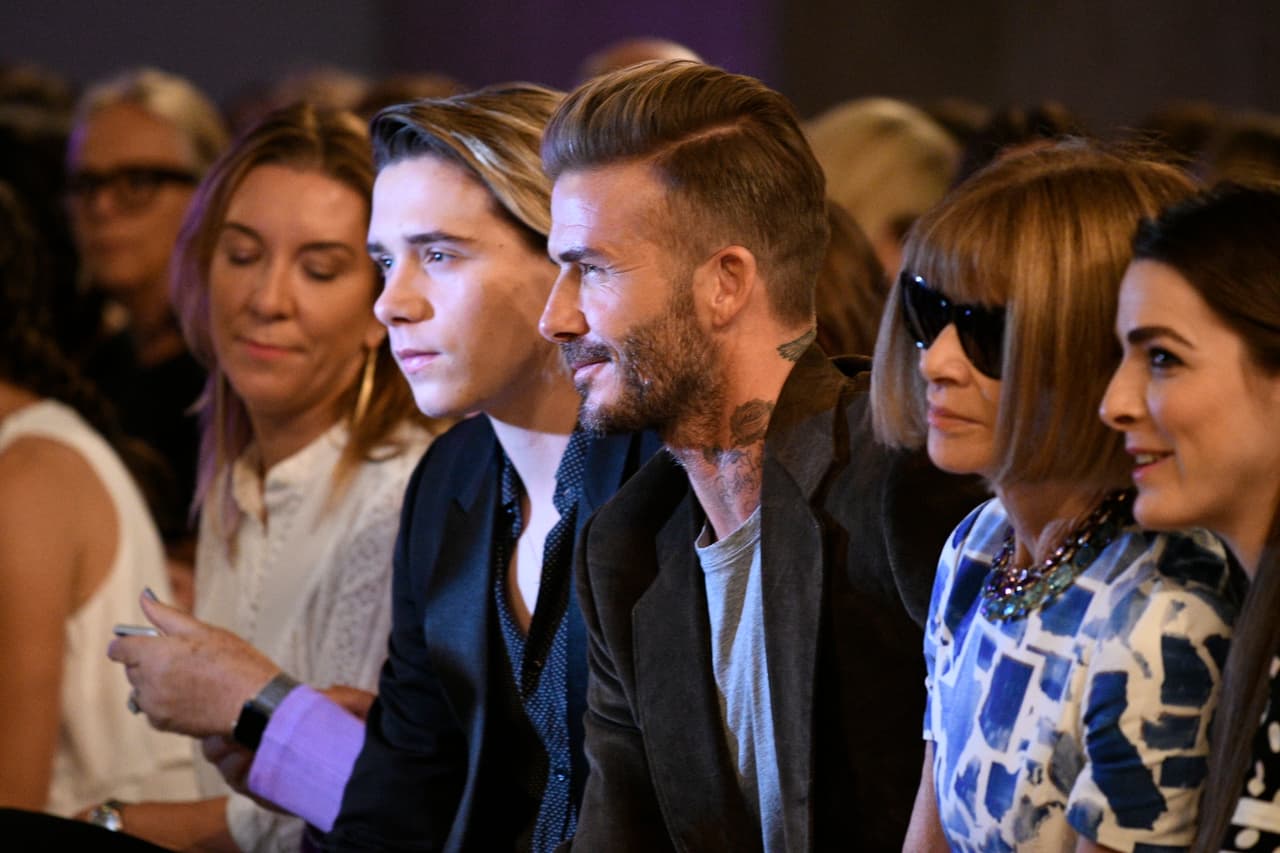 Padre e hijo orgullosos de la ex Spice Girl.