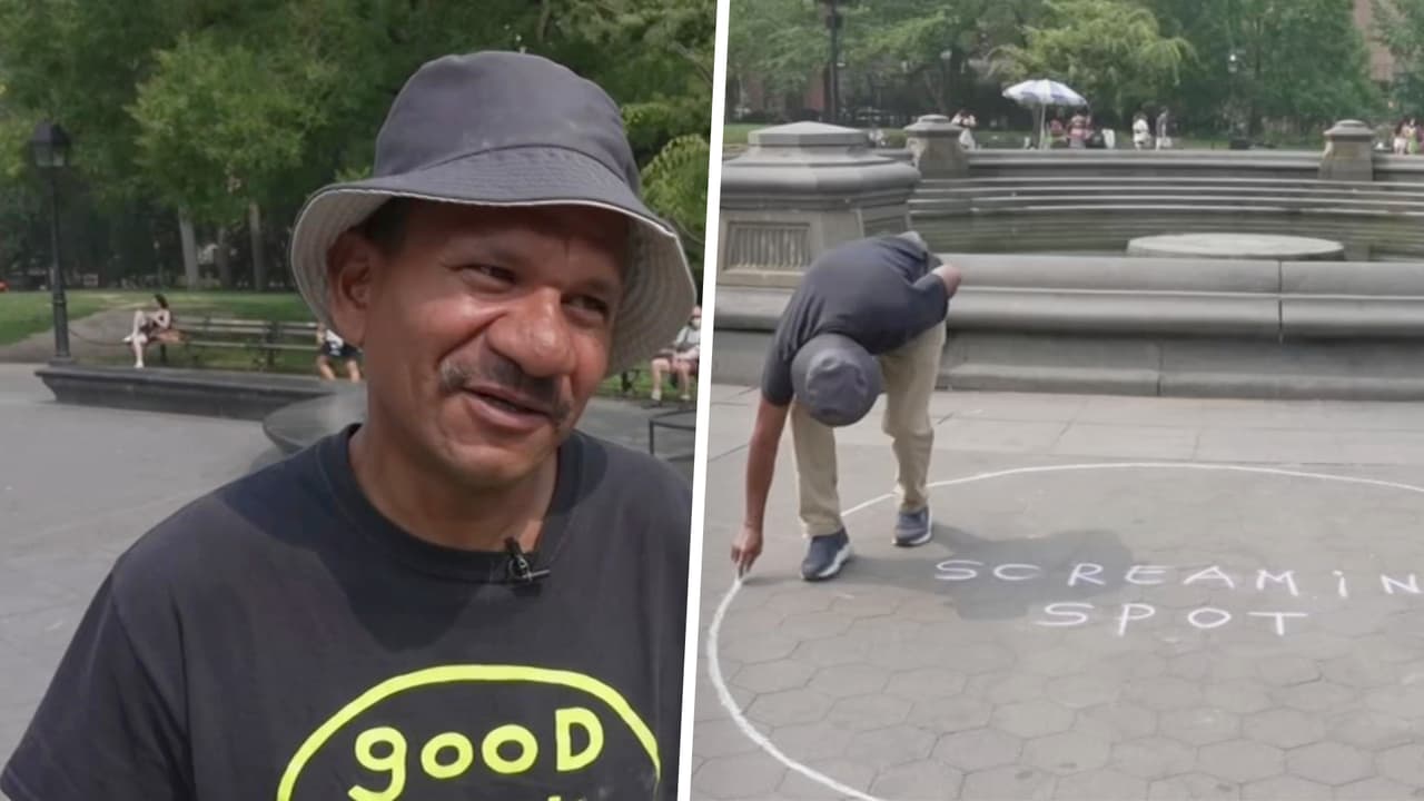 Artista despierta emociones con círculos de buena y mala suerte en las calles de Nueva York