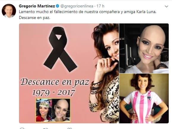 "Descanse en paz" señaló el periodista con una serie de lindas fotos.