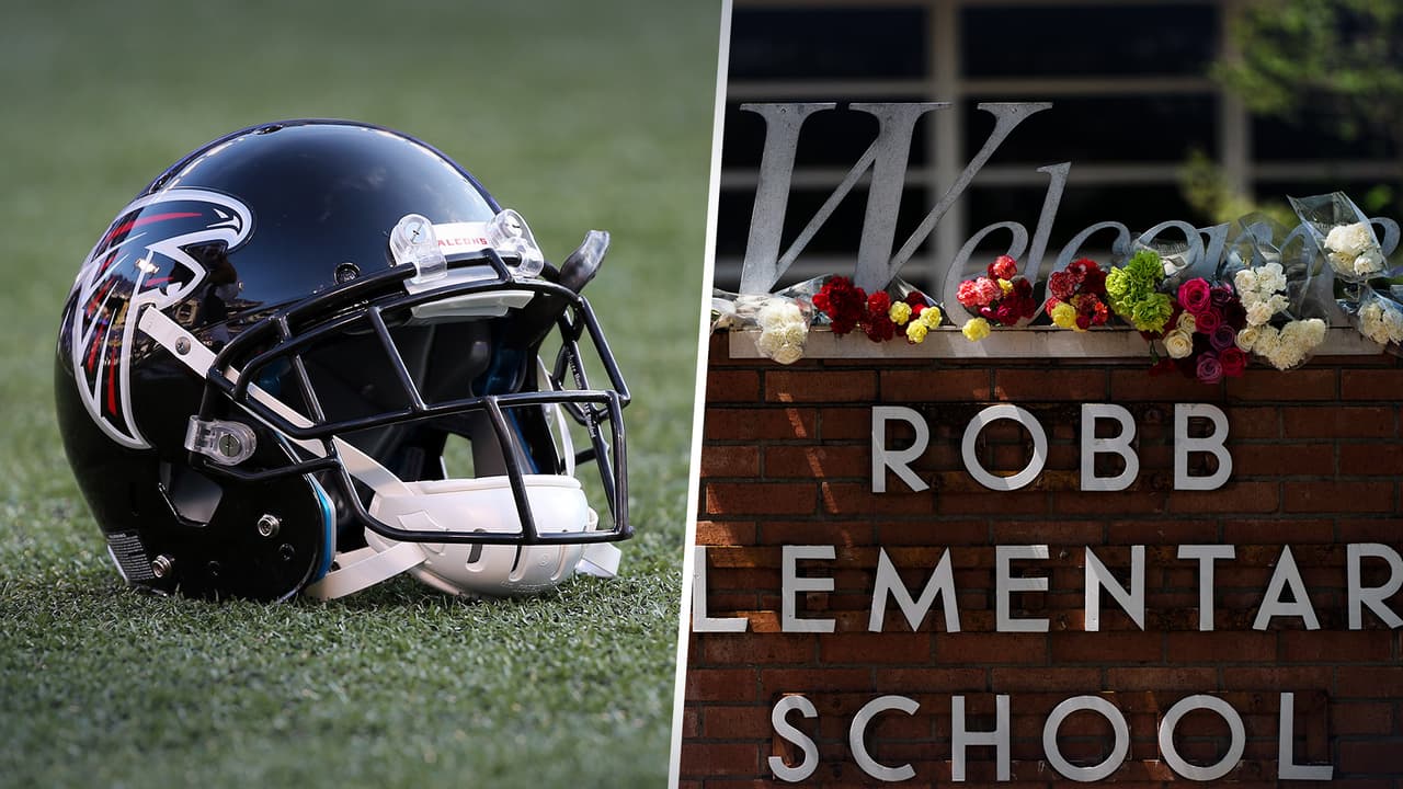 Jugador de los Falcons de Atlanta busca a un niño sobreviviente del tiroteo en Uvalde