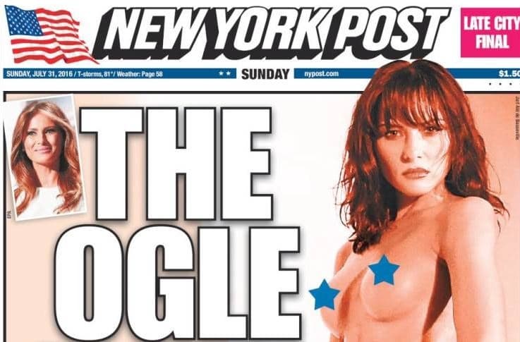 La campaña de Donald Trump considera las fotos de Melania desnuda en el NY Post una "celebración del cuerpo humano"