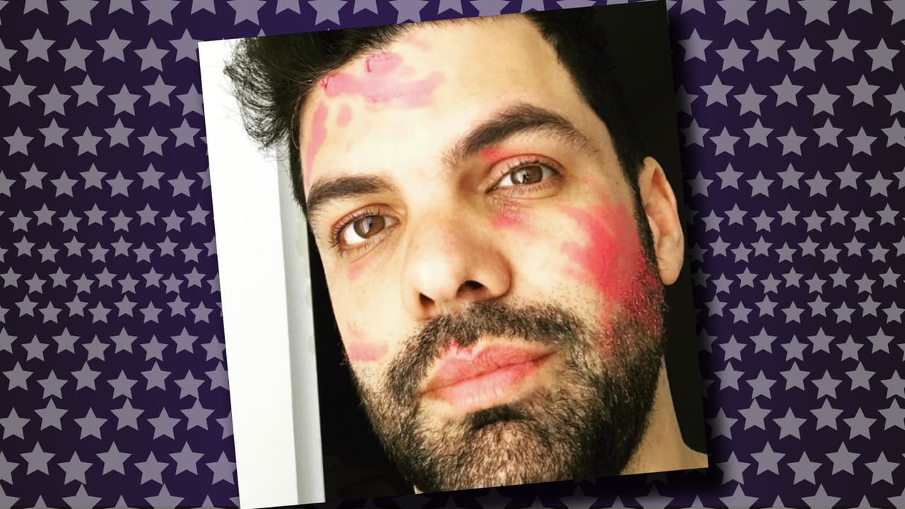 "Así me levanté con una obra de arte en mi cara hecha por el pintor Matteo Marrero", escribió en Instagram.