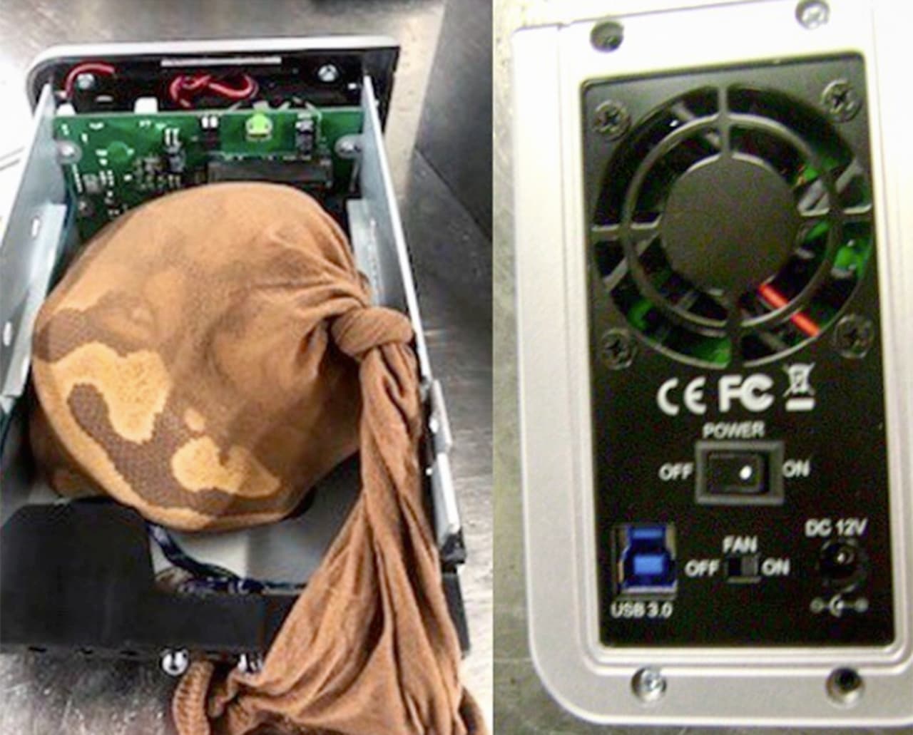 <b>7. Una serpiente dentro de un disco duro.</b> “Una viajera que se dirigía al Aeropuerto Internacional de Barbados intentó contrabandear una serpiente dentro de un disco duro externo empacado en su maleta. Si crees que los asientos de los aviones pueden sentirse apretados ¡imagina cómo se sintió este pequeño!”,
<a href="https://www.instagram.com/p/BlBw-_1HtsH/?utm_source=ig_web_copy_link" target="_blank">se lee en el post de Instagram de TSA </a> publicado cuando hicieron este hallazgo en el Aeropuerto Internacional de Miami, Florida, en julio de 2018.