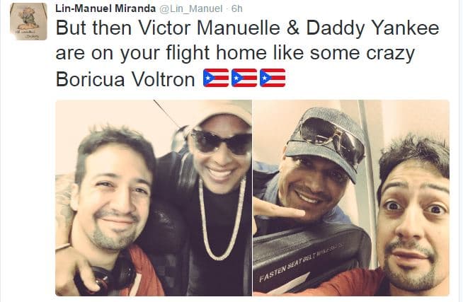 Y para cerrar con broche de oro se topó con Víctor Manuelle y Daddy Yankee en el vuelo de regreso a casa.