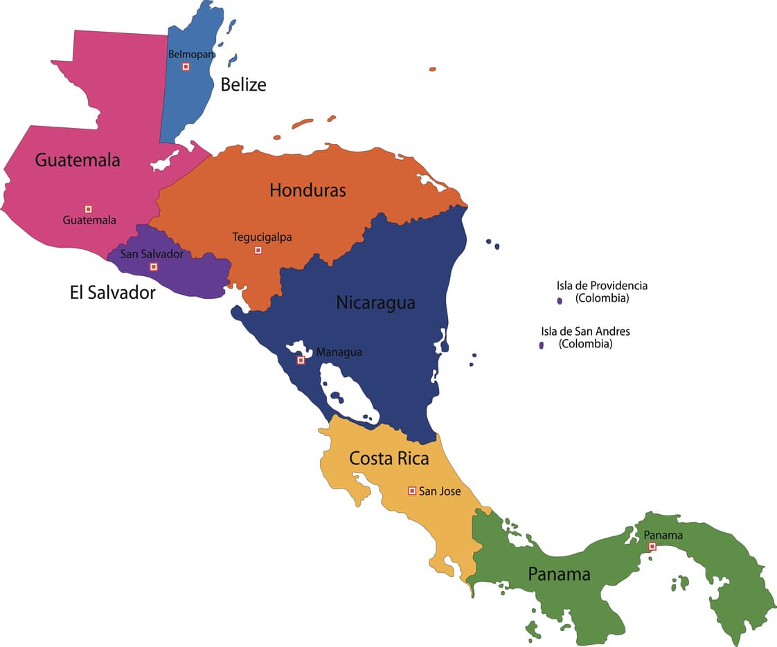 Mapa de Centroamérica.