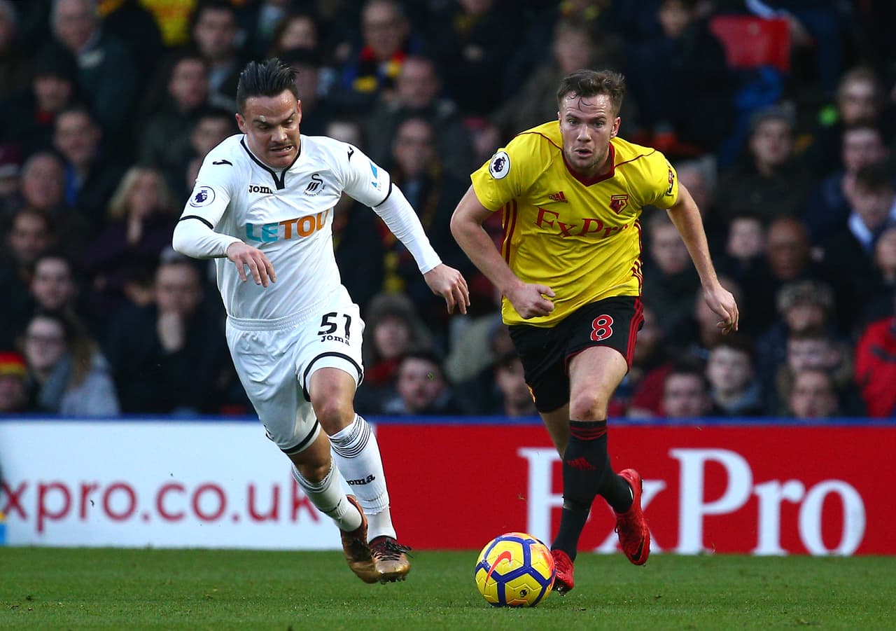 El brasileño Roque Mesa llegó como nuevo refuerzo en la zona de volantes para Sevilla, proveniente del Swansea de Inglaterra.