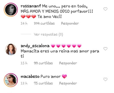 Amigas y compañeras del medio artístico como Roxana Nájera, Andrea Escalona y 
<b><a href="https://www.univision.com/famosos/macarena-achaga-le-envia-un-mensaje-a-su-ex-sebastian-zurita-tras-la-muerte-de-christian-bach-fotos">Macarena Achaga</a></b> mostraron su empatía hacia la publicación hecha por Marimar.