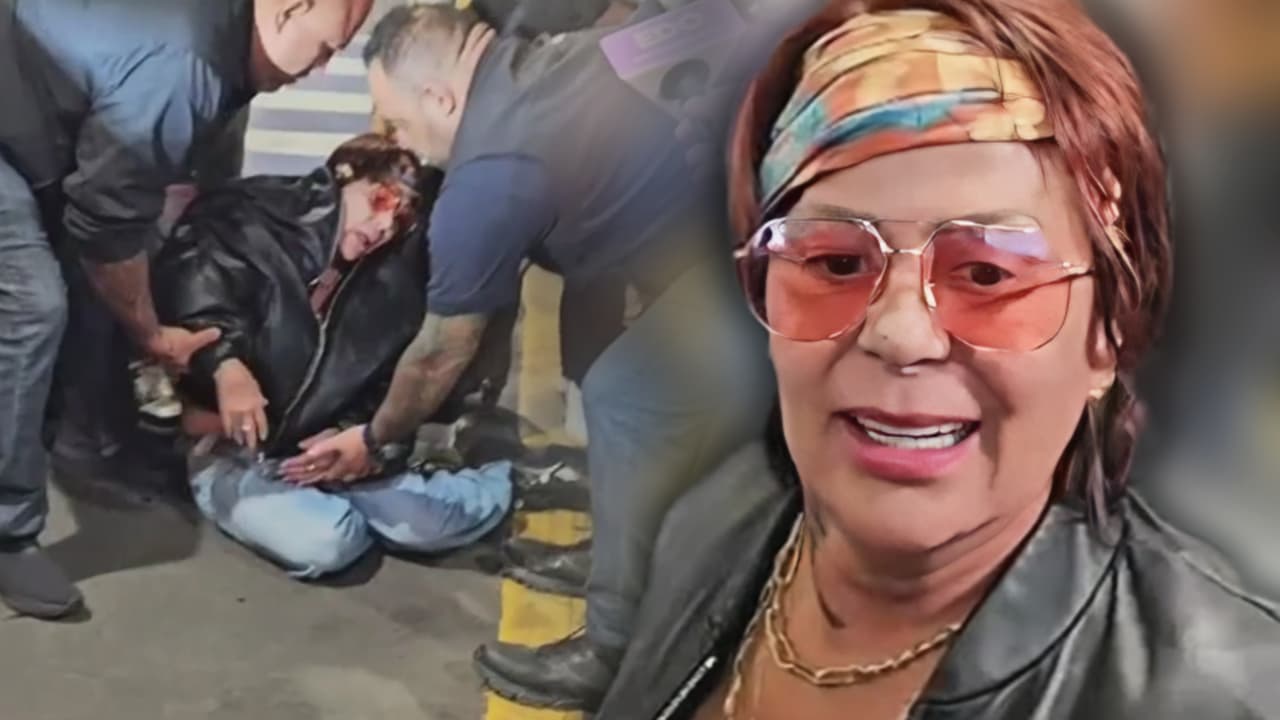 Alejandra Guzmán sufre aparatosa caída en el aeropuerto, ¿estaba pasada de copas?