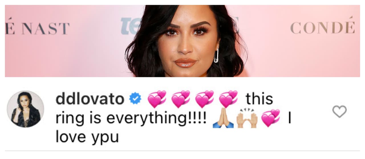 Otra famosa que mostró su alegría fue Demi Lovato: "Ese anillo lo es todo. Te amo".
<br>