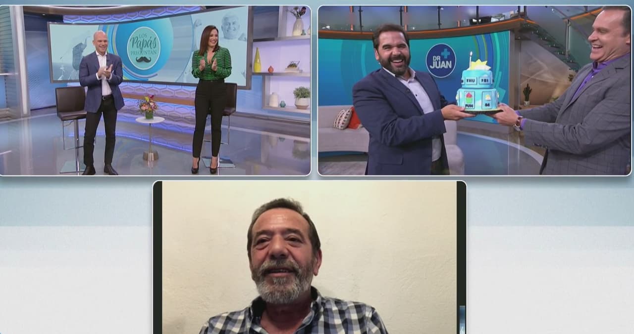 Nuestro meteorólogo sopló la velita del pastel junto a su querido padre y en todo momento lo vimos con una sonrisa de oreja a oreja.