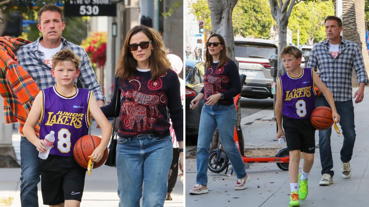 Ben Affleck acompañó a su hijo a un evento escolar, su ex Jennifer Garner estaba con ellos.
