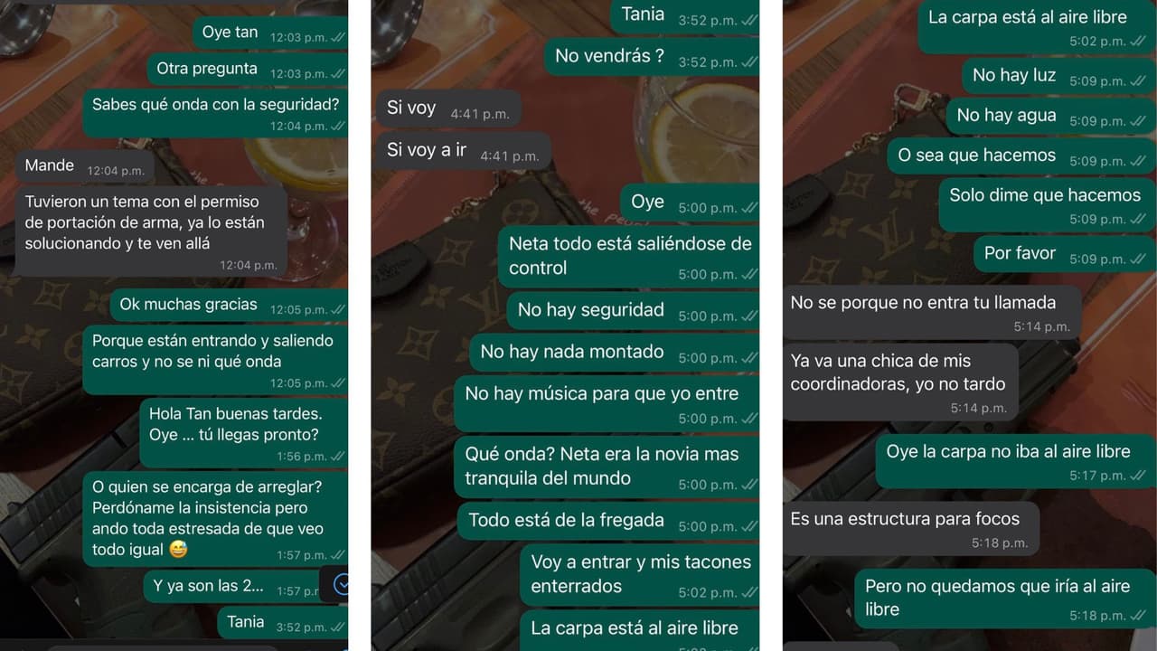 La supuesta organizadora de bodas no daba respuestas claras en sus mensajes