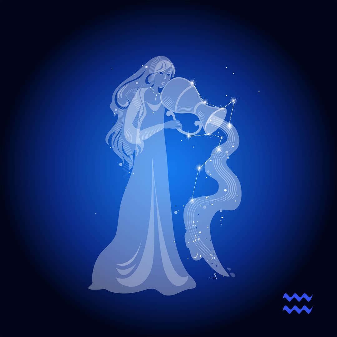 Las estrellas que simbolizan el agua vertida son de menor intensidad y todo fluye hacia el sur justo hacia la boca del pez del sur, Piscis Austrinus - otra constelación.