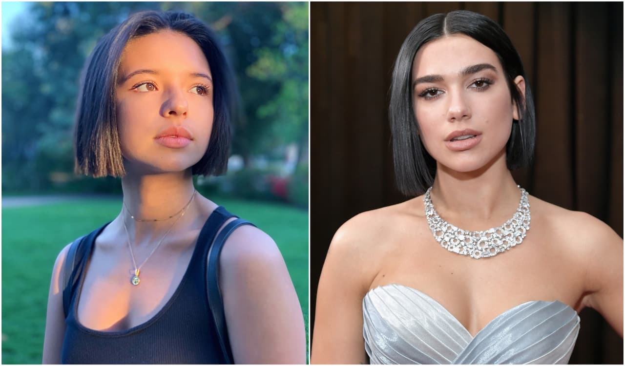 También comparten el estilo en el corte de cabello, pues al igual que Dua, Ángela luce una melena corta