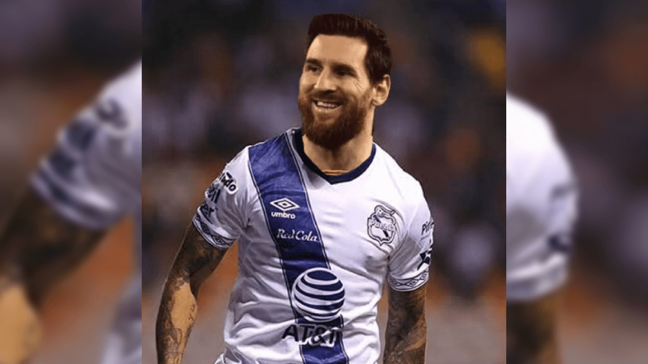 Messi portando la playera de la Franja