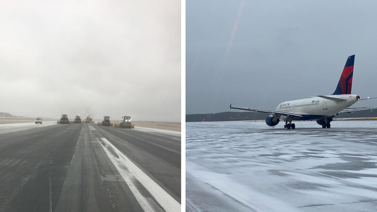 Persisten retrasos de vuelos en el Aeropuerto RDU por condiciones de la pista tras la tormenta invernal