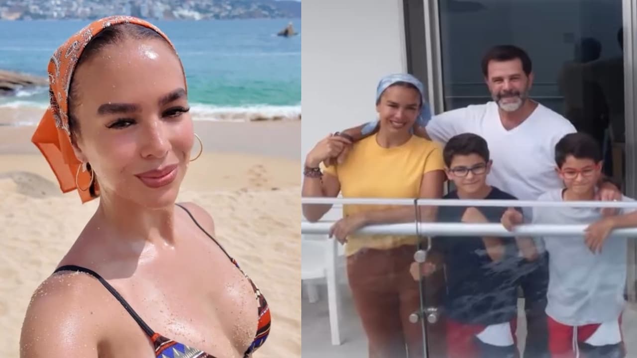 Divertida escapada de Biby Gaytán y Eduardo Capetillo con sus gemelos a la playa