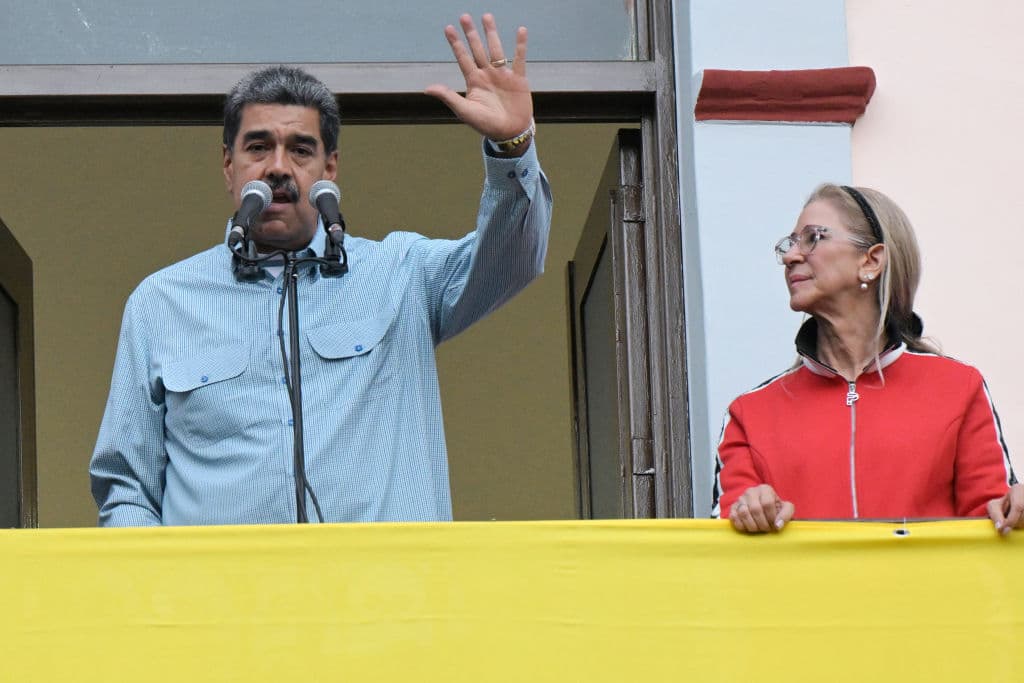 Nicolás Maduro y Cilia Flores en el Palacio de Miraflores.
