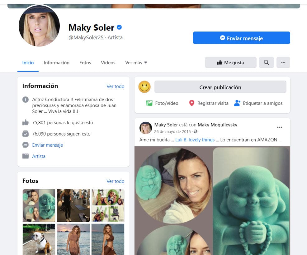 A pesar de haber hecho el cambio en Instagram, en 
<b><a href="https://www.facebook.com/MakySoler25/" target="_blank">Facebook</a> todavía aparece como Maky Soler</b>, aunque la cuenta no registra actividad desde el 26 de mayo de 2016.
<br>