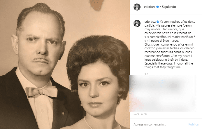 Eugenio Derbez recuerda a sus padres con emotivo mensaje.