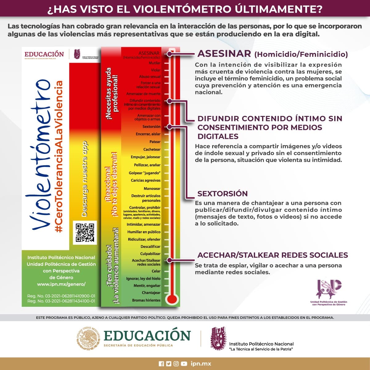 El Violentómetro: colores que indican los grados de violencia en una relación