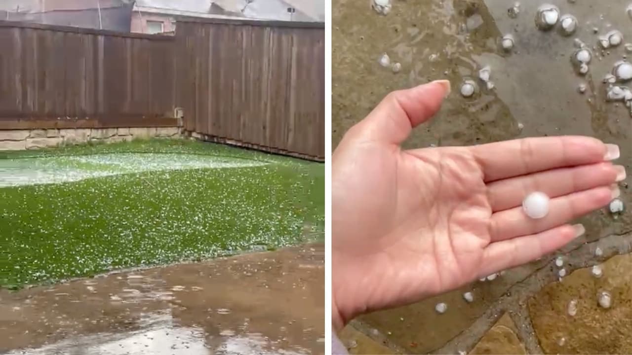 En 
<b>Garland</b> pequeñas bolas de granizo cayeron en las calles y patios la tarde del lunes. No se reportan daños graves en esta ciudad.
