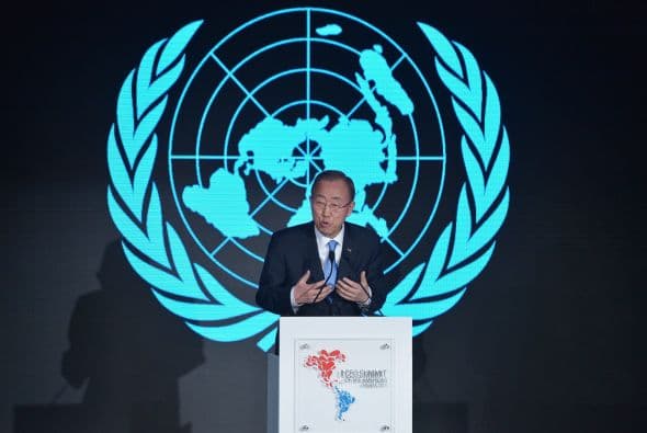 El Secretario General de Naciones Unidas, Ban Ki-moon, también participó en el evento empresarial realizado en Panamá.